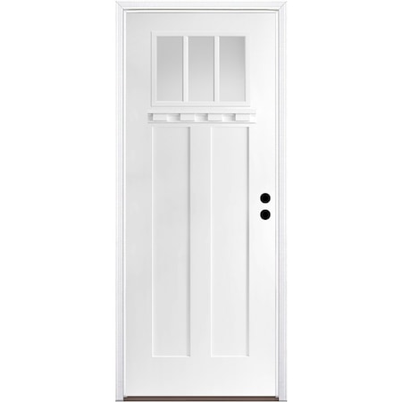 Codel Doors 36" x 96" Primed White Shaker Exterior Fiberglass Door 3080LHISPSFHER3033C491626DB
